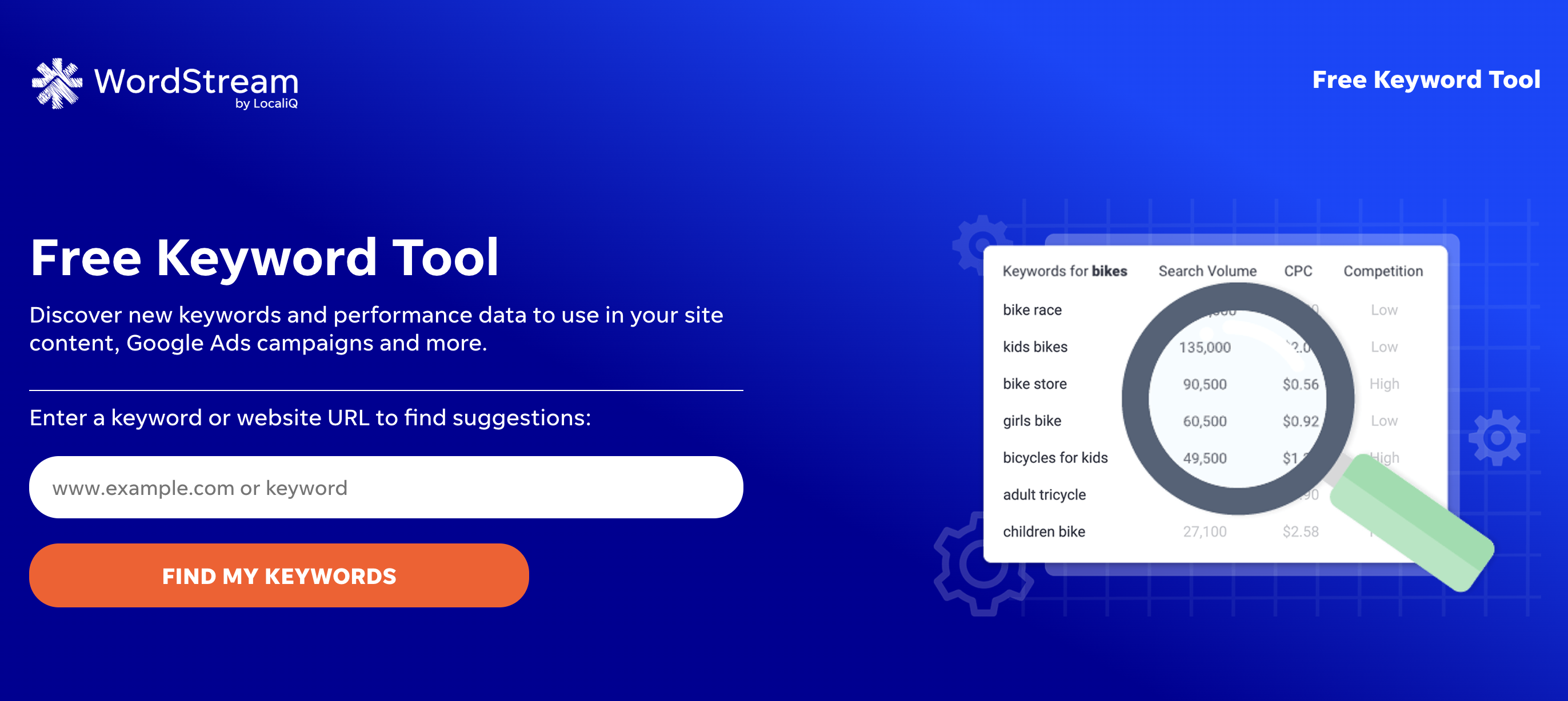 WordStream’s Free Keyword Tool